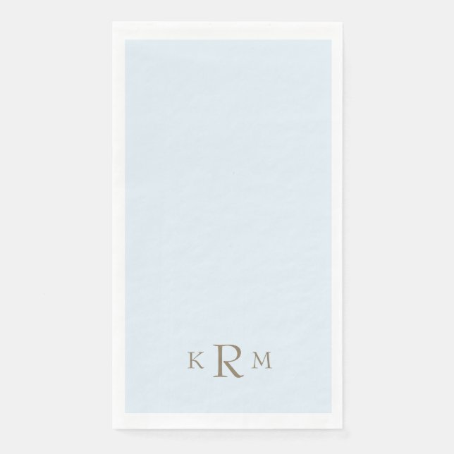 Serviette En Papier Monogramme bleu Icy (Devant)