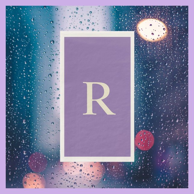 Serviette En Papier Monogramme Crème et Violet  (Créateur téléchargé)