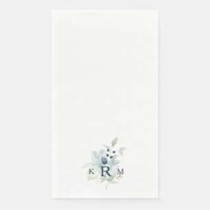 Serviette En Papier Monogramme de feuillage aquarelle