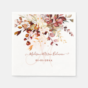 Serviette En Papier Monogramme de gomme de automne rustique Eucalyptus