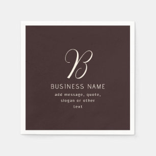 Serviette En Papier Monogramme de nom d'entreprise élégant moderne M