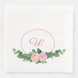 Serviette En Papier Monogramme de pivoine Swag