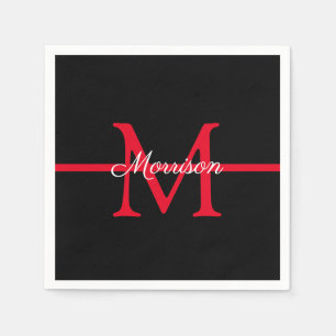 Serviette En Papier Monogramme de retraite des pompiers de la ligne ro