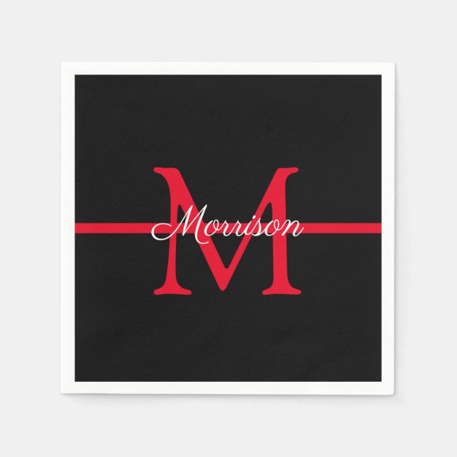 Serviette En Papier Monogramme de retraite des pompiers de la ligne ro (Devant)