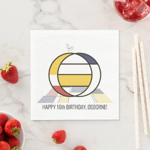 Serviette En Papier Monogramme de style néoplasticisme frappant. Lettr