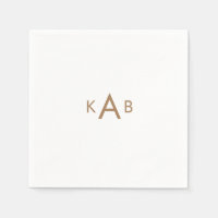 Monogramme d'or Police moderne Mariage Cocktail bl