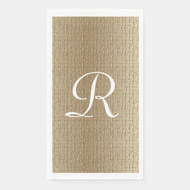 Serviette En Papier Monogramme du 50e anniversaire du Mariage Gold et  (Devant)