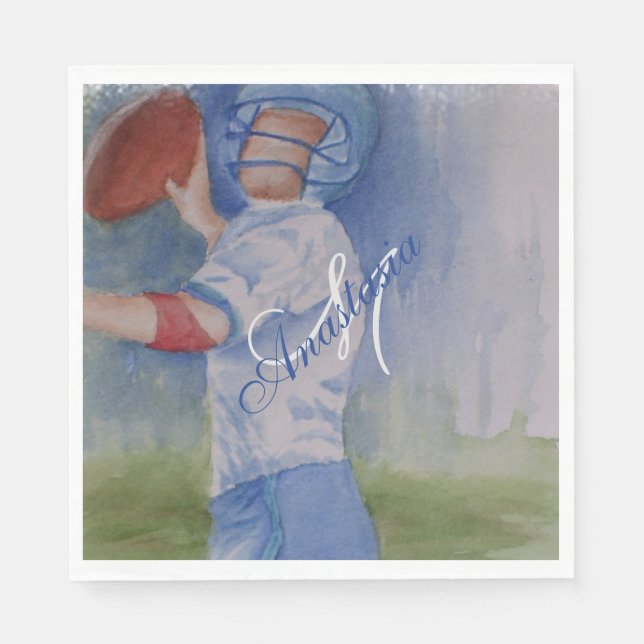 SERVIETTE EN PAPIER MONOGRAMME DU FUN FOOTBALL PARTY (Devant)