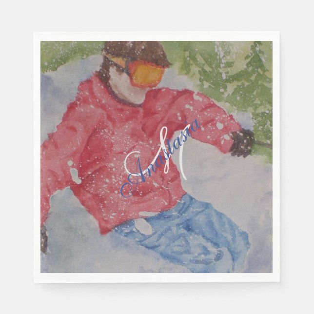 SERVIETTE EN PAPIER MONOGRAMME DU PARTI SKI DE LA COLLINE (Devant)