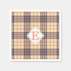 Serviette En Papier Monogramme, élégant tartan écossais en plaid be