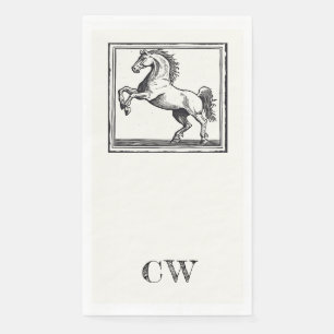 Serviette En Papier Monogramme équestre Bain Vintage à cheval