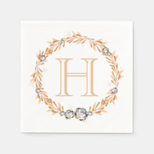 Serviette En Papier Monogramme floral