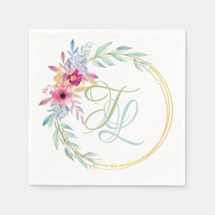 Serviette En Papier Monogramme floral