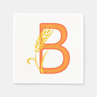 Serviette En Papier monogramme floral B lettre majuscule