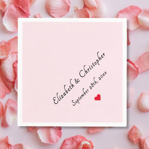 Serviette En Papier Monogramme Girly rose Couleur de mariage Cocktail