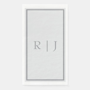 Serviette En Papier Monogramme gris clair gris foncé teinte cool maria