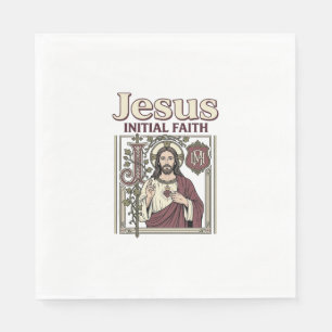 Serviette En Papier Monogramme initial de Jésus Foi Monogramme initial