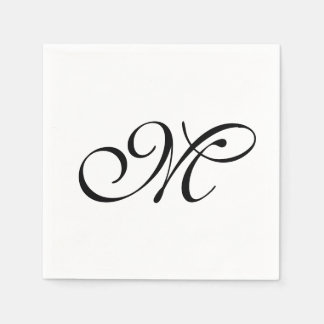 Serviette En Papier Monogramme Initial Minimaliste
