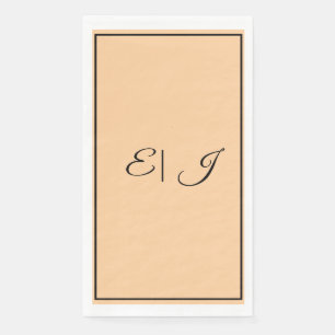 Serviette En Papier Monogramme Initial Retro Écriture Corail Orange Ma
