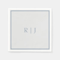 Monogramme Initiales Dusty Blue Grey Mariage