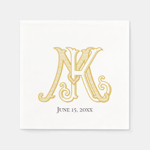 Serviette En Papier Monogramme KM de serviettes ou monogramme MK