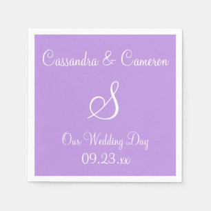 Serviette En Papier Monogramme Lavande Lavande Simple Coordination Cou