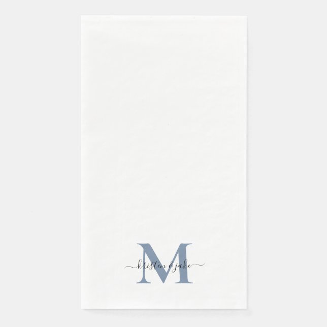 Serviette En Papier Monogramme lisse et simple (Devant)