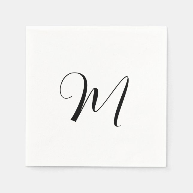 Serviette En Papier Monogramme minimal initial (Devant)