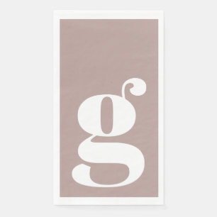 Serviette En Papier Monogramme minimal initial Gras Dusty Mauve