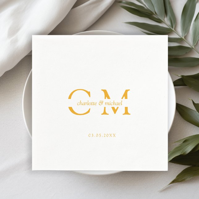 Serviette En Papier Monogramme minimal moderne (Créateur téléchargé)