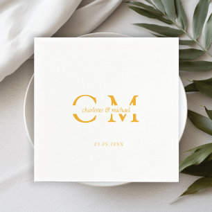 Serviette En Papier Monogramme minimal moderne