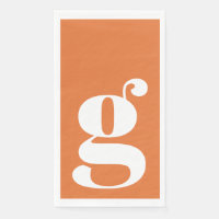 Monogramme minimaliste initial majuscule orange br