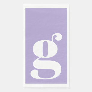 Serviette En Papier Monogramme Minimaliste Initiale Gras Lavande