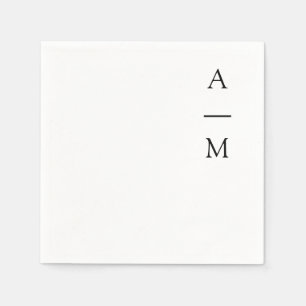 Serviette En Papier Monogramme minimaliste Mariage chic et tendance no