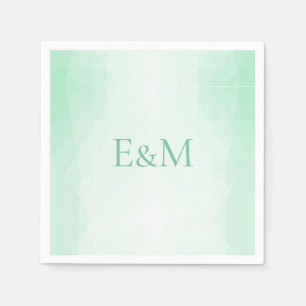Serviette En Papier Monogramme Mint Green Modèle moderne Élégant