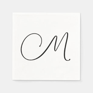 Serviette En Papier Monogramme moderne initial