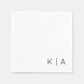 Serviette En Papier Monogramme moderne Mariage Cocktail Napkin