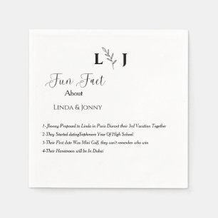 Serviette En Papier Monogramme moderne script amusant faits mariage