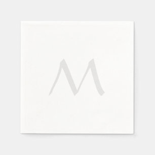 Serviette En Papier Monogramme Moderne Simple Minimaliste Uni
