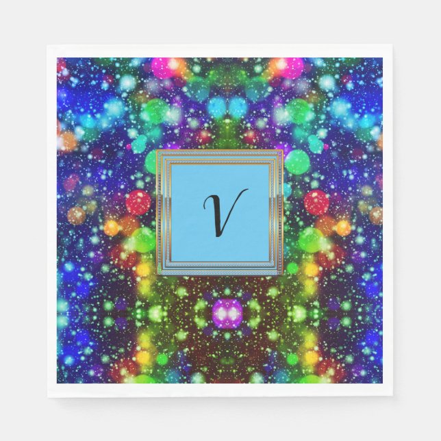 Serviette En Papier Monogramme Motif moderne et élégant (Devant)