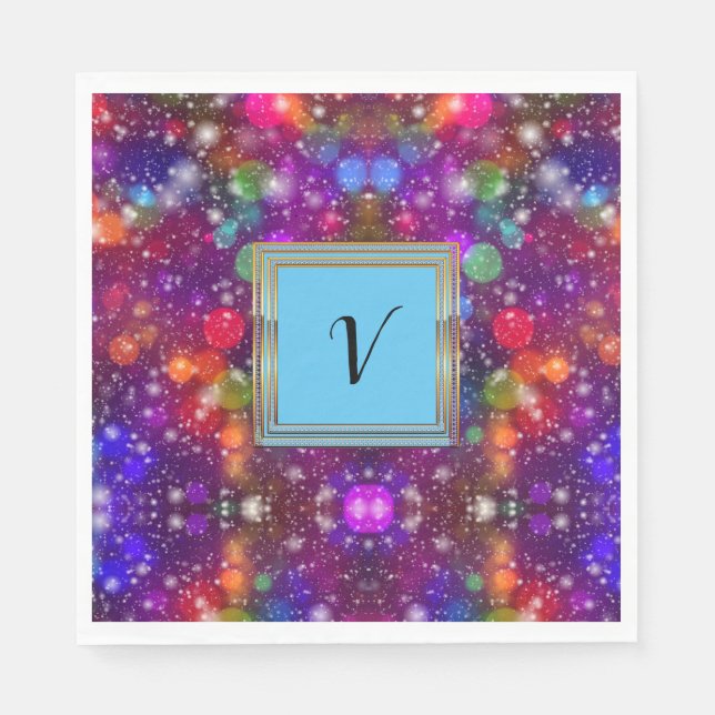 Serviette En Papier Monogramme Motif moderne et élégant (Devant)