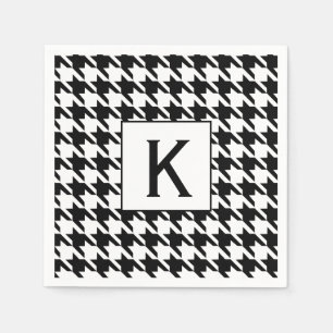 Serviette En Papier Monogramme noir et blanc modèle de base