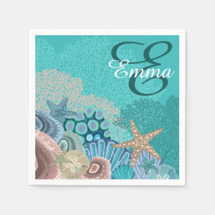 Serviette En Papier Monogramme Ocean Reef avec Starfish