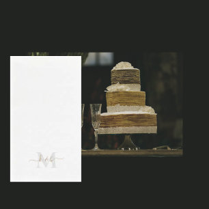 Serviette En Papier Monogramme or et gris Lavage blanc