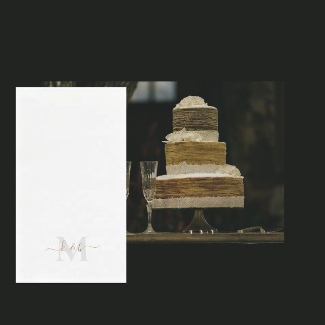 Serviette En Papier Monogramme or et gris Lavage blanc (Créateur téléchargé)