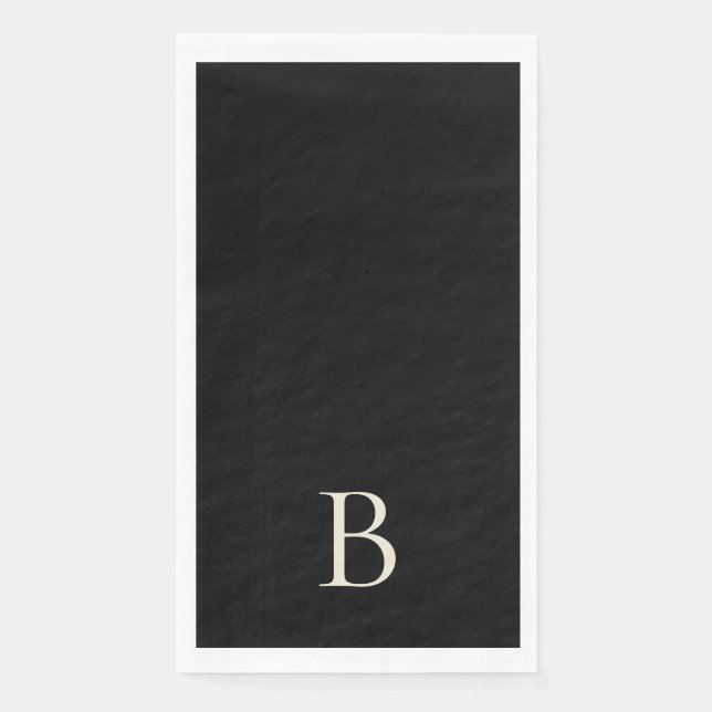 Serviette En Papier Monogramme Papier noir simple Napoléon (Devant)