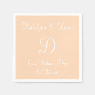 Serviette En Papier Monogramme Peach Puff Papier coloré tendance Nap