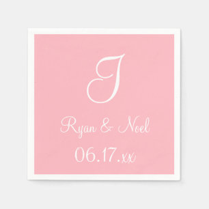 Serviette En Papier Monogramme Pink Classé Monochromatique serviettes