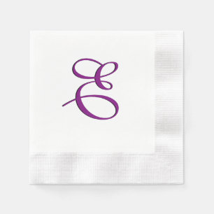 Serviette En Papier Monogramme pourpre initial