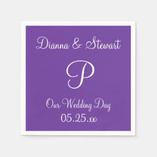 Serviette En Papier Monogramme Pur Coeur Formel Couleur Solide Papier